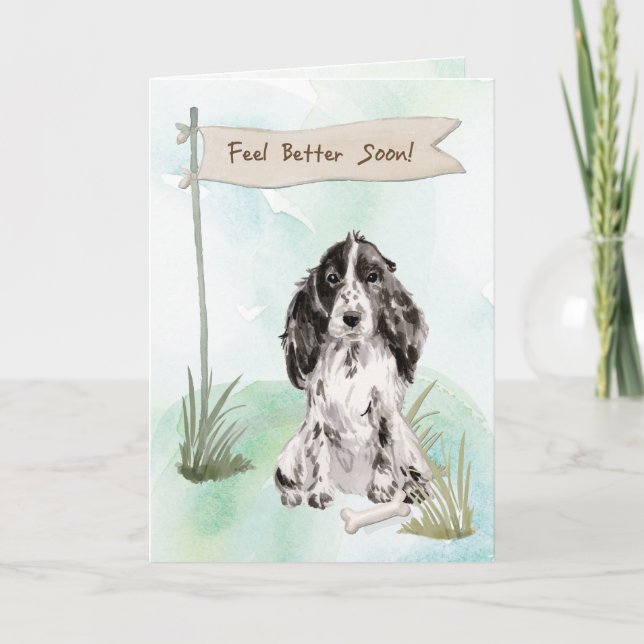 Cocker Spaniel Feel Better After Surgery with Dog Card (Front)