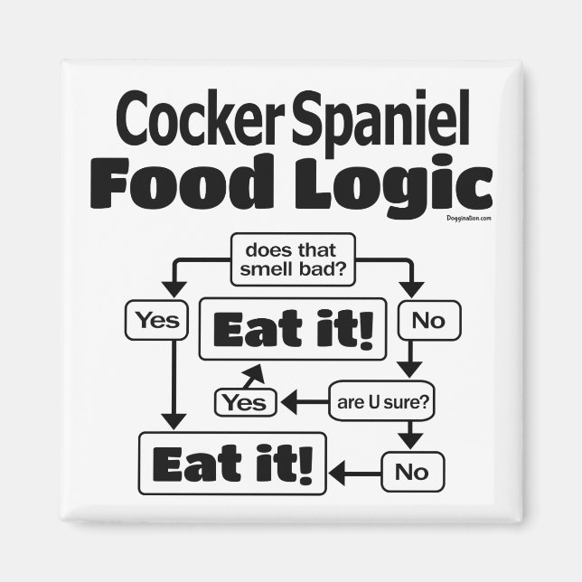 Cocker Spaniel Food Logic Magnet (Front)