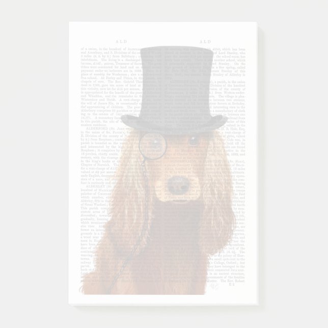 Cocker Spaniel, Formal Hound and Hat Post-it Notes (Front)