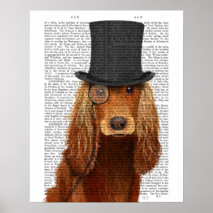 Cocker Spaniel, Formal Hound and Hat Poster