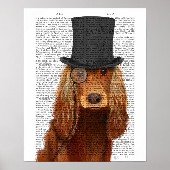 Cocker Spaniel, Formal Hound and Hat Poster (Front)