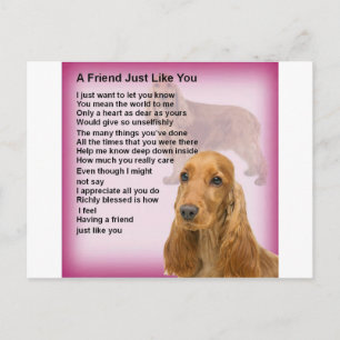 Cocker Spaniel - Friend Poem Postcard