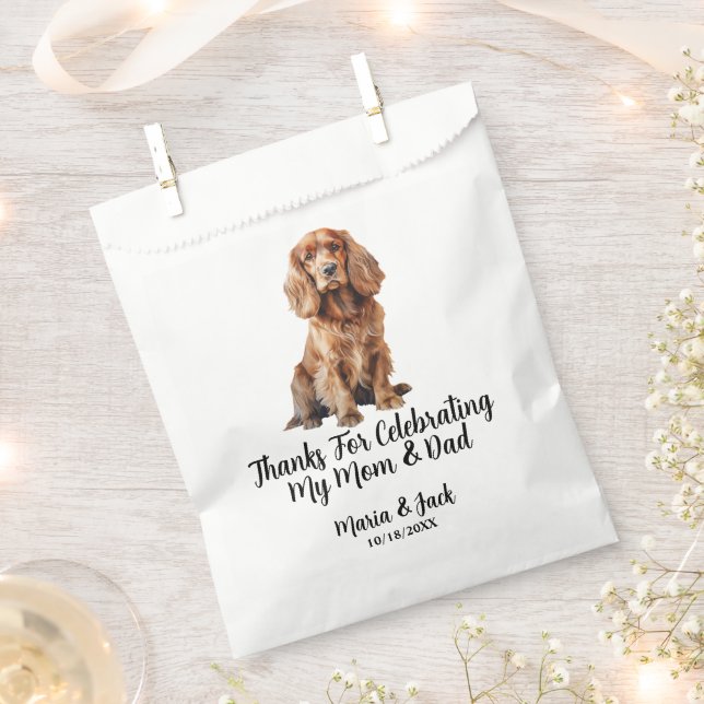Cocker Spaniel Full Colour Pet Wedding Favour Bag (Clipped)