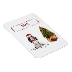 Cocker Spaniel Funny Christmas Dog with Tree Magnet