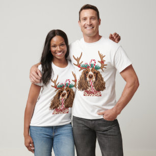 Cocker Spaniel Funny Christmas T-Shirt