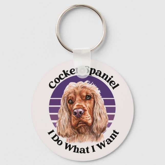 Cocker Spaniel funny quote keychain (Front)
