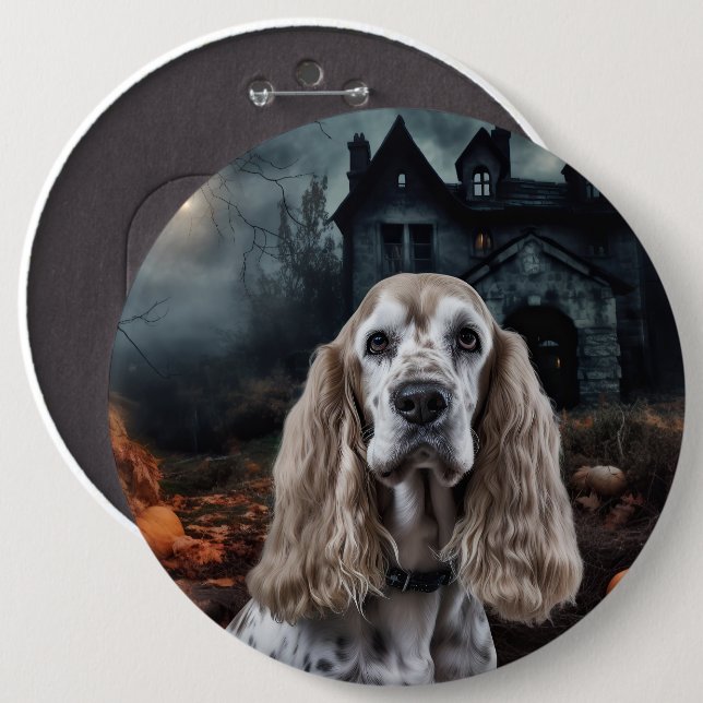 Cocker Spaniel Halloween Scary 6 Cm Round Badge (Front & Back)