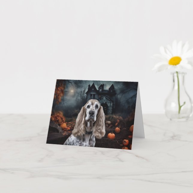 Cocker Spaniel Halloween Scary Card (Small Plant)