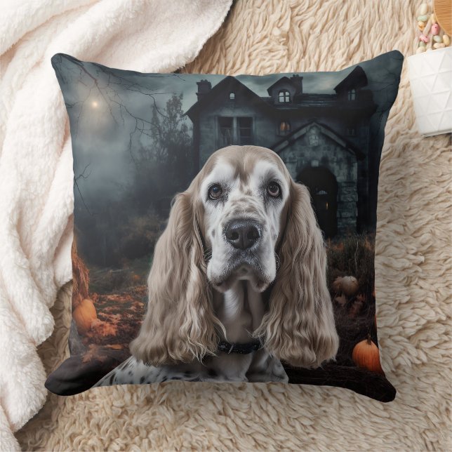 Cocker Spaniel Halloween Scary Cushion (Blanket)