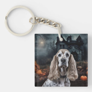 Cocker Spaniel Halloween Scary Key Ring