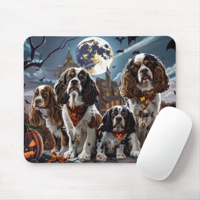 Cocker Spaniel Halloween Spooky Mouse Pad (With Mouse)