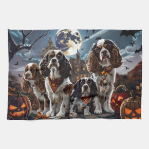 Cocker Spaniel Halloween Spooky Tea Towel