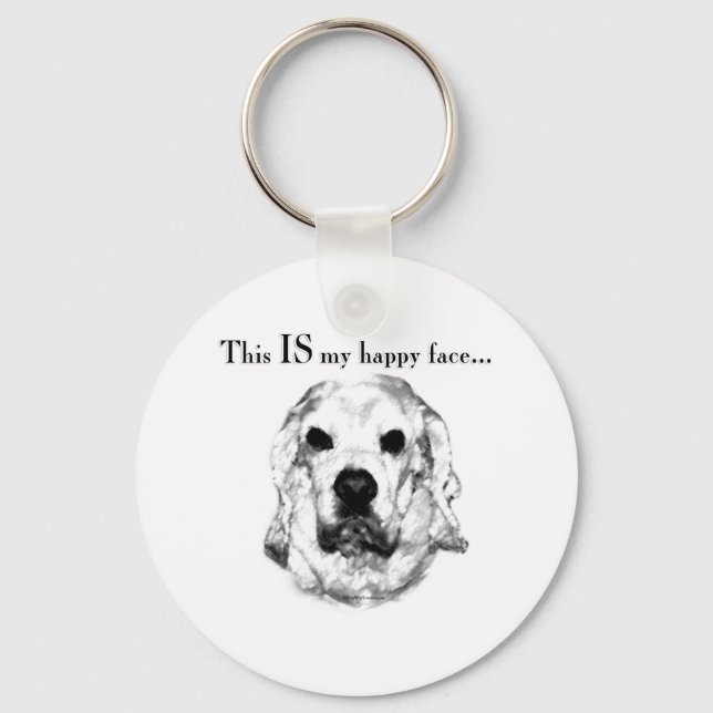 Cocker Spaniel Happy Face Key Ring (Front)