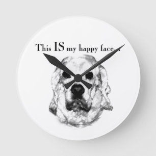 Cocker Spaniel Happy Face Round Clock