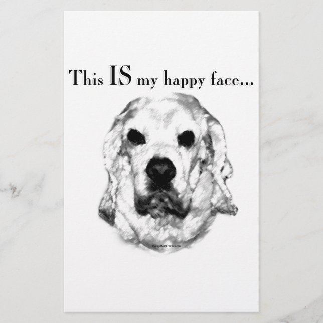 Cocker Spaniel Happy Face Stationery (Front)