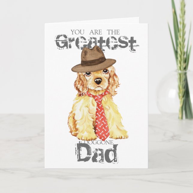 Cocker Spaniel Heart Dad Card (Front)