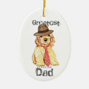 Cocker Spaniel Heart Dad Ceramic Ornament