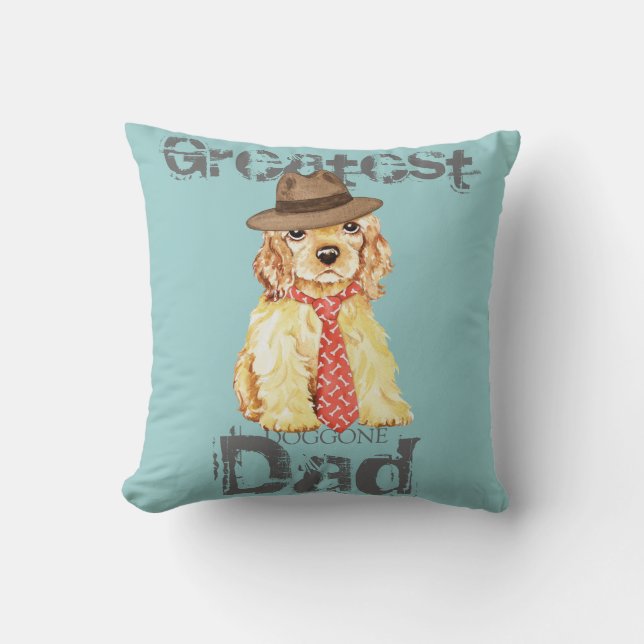 Cocker Spaniel Heart Dad Cushion (Front)
