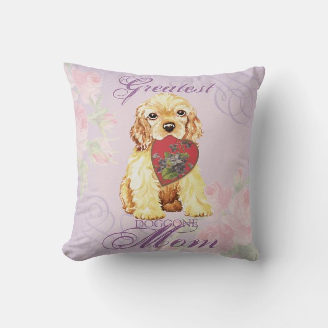 Cocker Spaniel Heart Mum Cushion (Front)