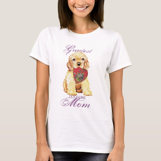 Cocker Spaniel Heart Mum T-Shirt (Front)