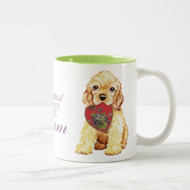 Cocker Spaniel Heart Mum Two-Tone Coffee Mug (Right)