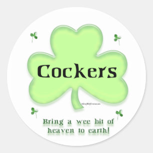 Cocker Spaniel Heaven; St. Patrick's day Cocker Classic Round Sticker