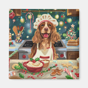 Cocker Spaniel Holiday Baking: Festive Christmas Magnet