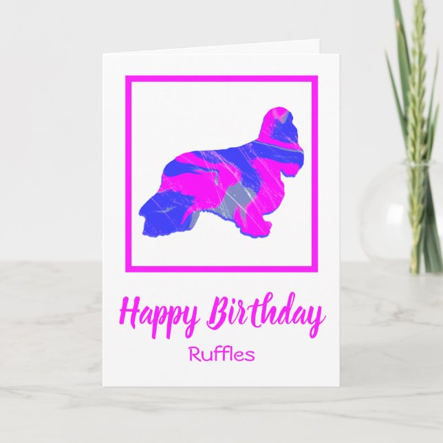 Cocker Spaniel Hot Pink Dog Funny Birthday Card (Front)