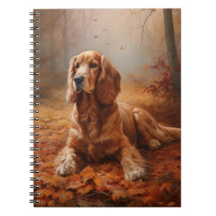 Cocker Spaniel in Autumn Leaves Fall Inspire Notebook
