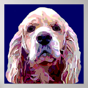 Cocker Spaniel in Bright Colours Poster