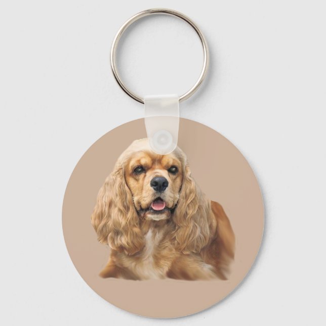 Cocker Spaniel Just Adorable Keychain (Front)