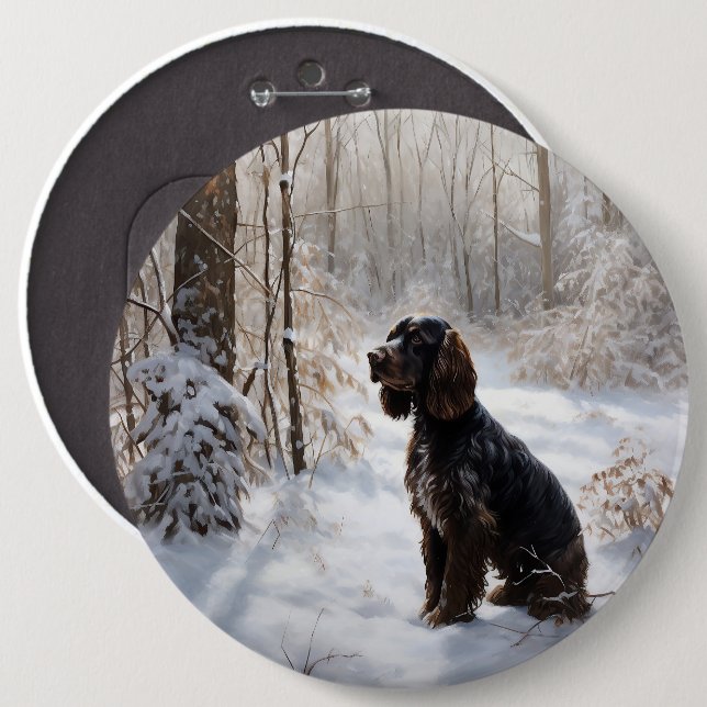 Cocker Spaniel Let It Snow Christmas  6 Cm Round Badge (Front & Back)
