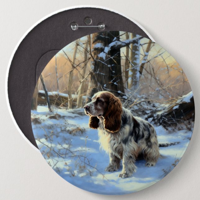 Cocker Spaniel Let It Snow Christmas  6 Cm Round Badge (Front & Back)