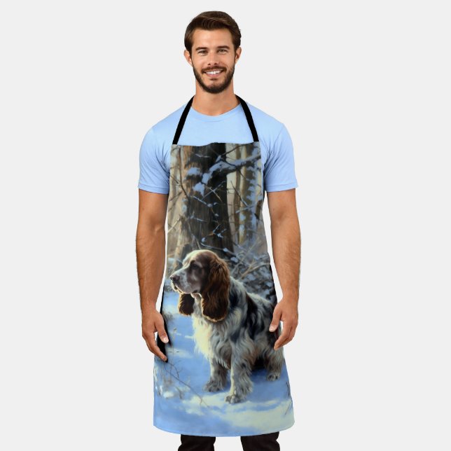 Cocker Spaniel Let It Snow Christmas  Apron (Worn)