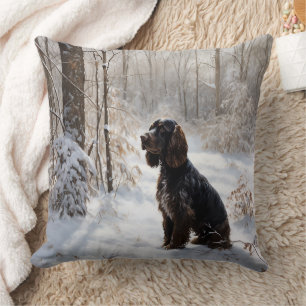 Cocker Spaniel Let It Snow Christmas Cushion
