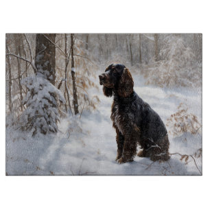 Cocker Spaniel Let It Snow Christmas Cutting Board