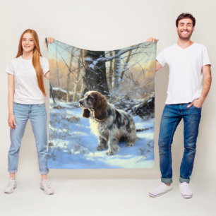 Cocker Spaniel Let It Snow Christmas  Fleece Blanket