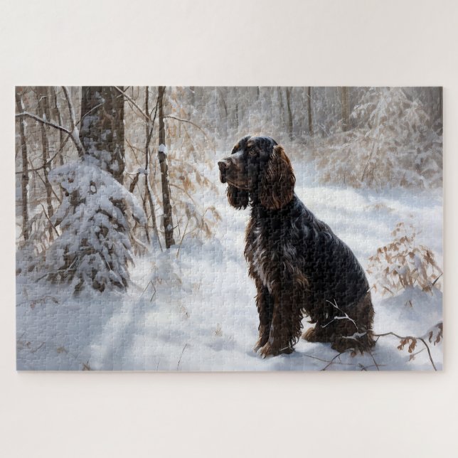 Cocker Spaniel Let It Snow Christmas  Jigsaw Puzzle (Horizontal)