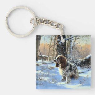 Cocker Spaniel Let It Snow Christmas Key Ring