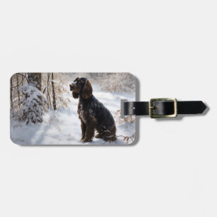 Cocker Spaniel Let It Snow Christmas Luggage Tag