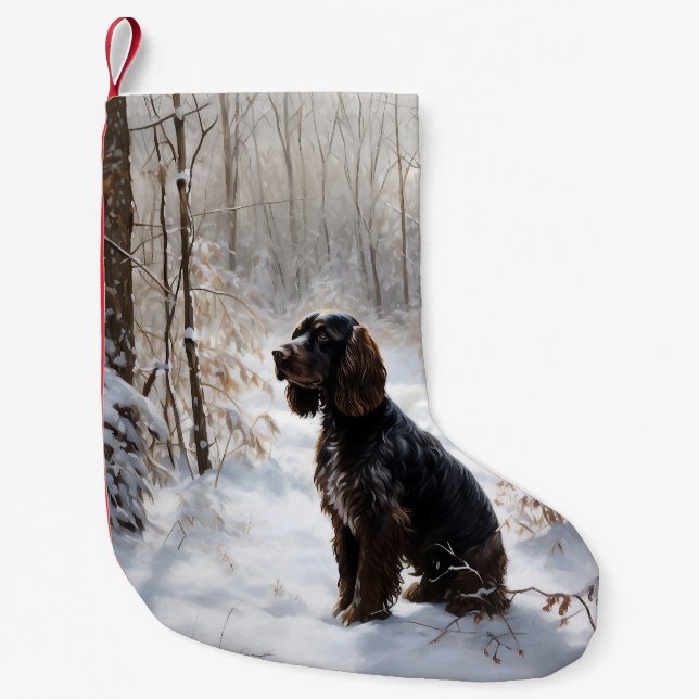Cocker Spaniel Let It Snow Christmas  Small Christmas Stocking (Front)
