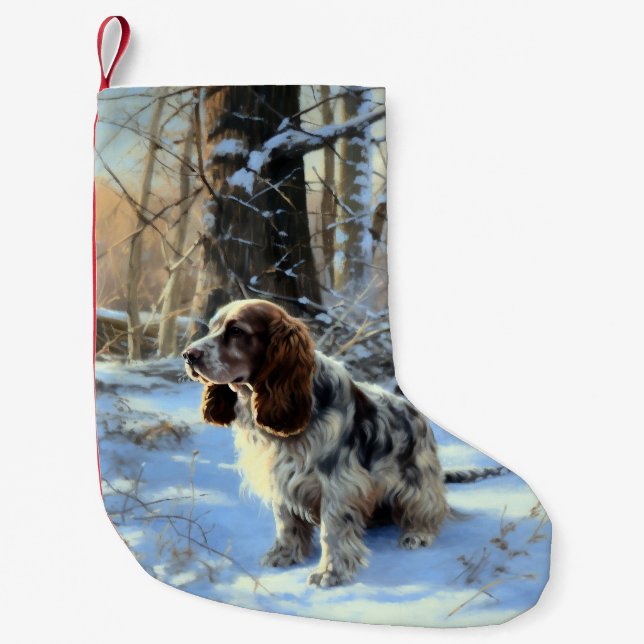 Cocker Spaniel Let It Snow Christmas  Small Christmas Stocking (Front)