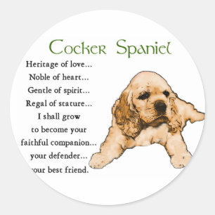 Cocker Spaniel Lovers Gifts Classic Round Sticker