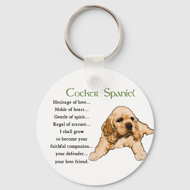 Cocker Spaniel Lovers Gifts Key Ring (Front)