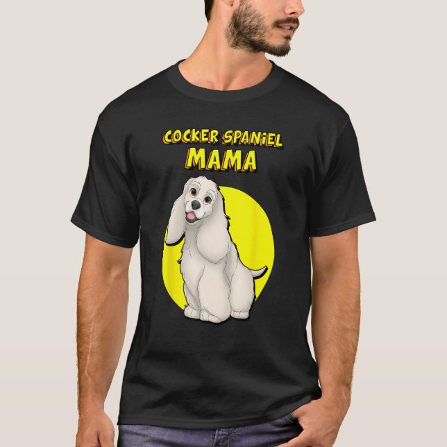 Cocker Spaniel Mama Buff Cocker Spaniel Dog Mother T-Shirt (Front)