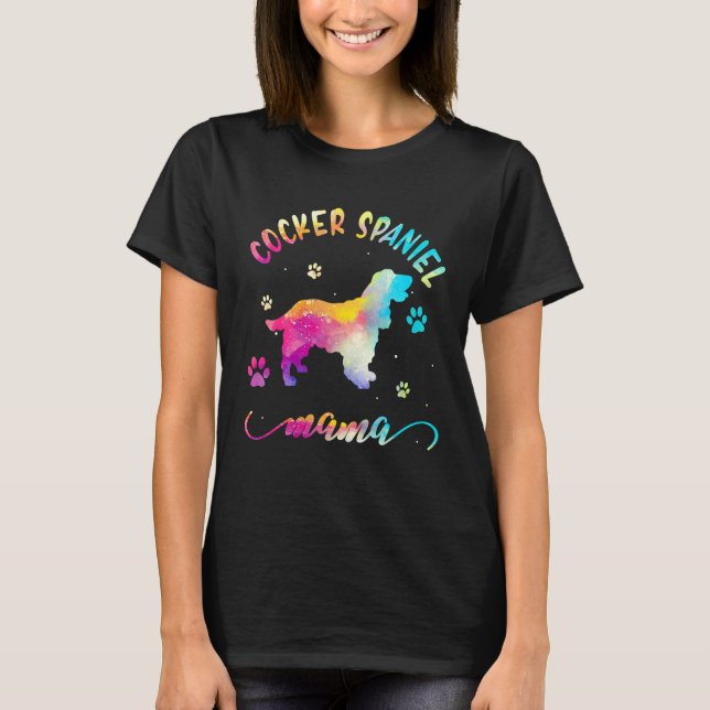 Cocker Spaniel Mama Colourful Cocker Spaniel Mum T-Shirt (Front)