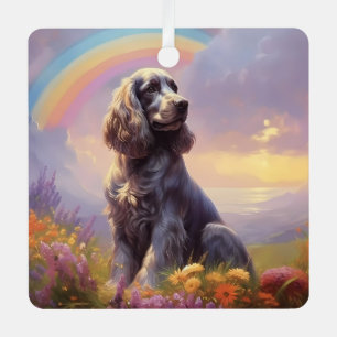 Cocker Spaniel Memorial Custom Dog Name Rainbow Metal Tree Decoration