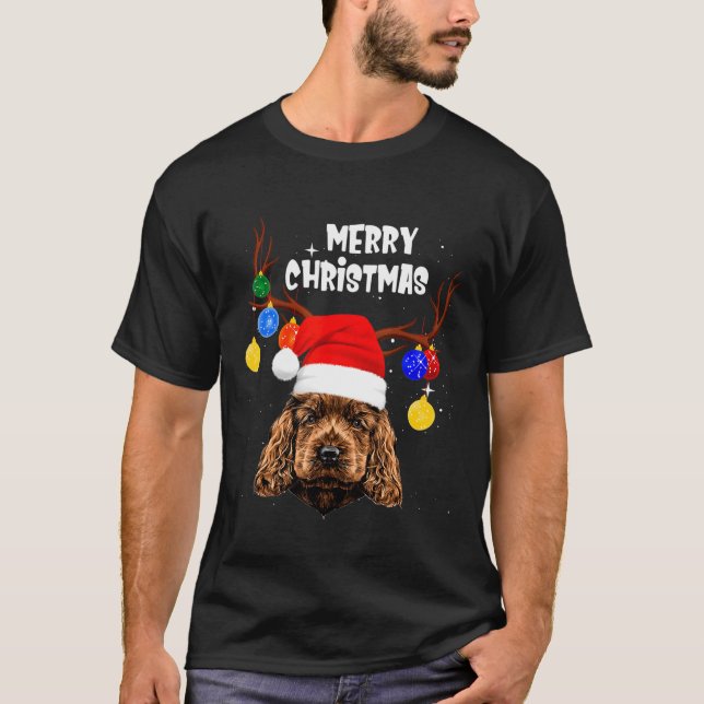 Cocker Spaniel Merry Christmas T-Shirt (Front)