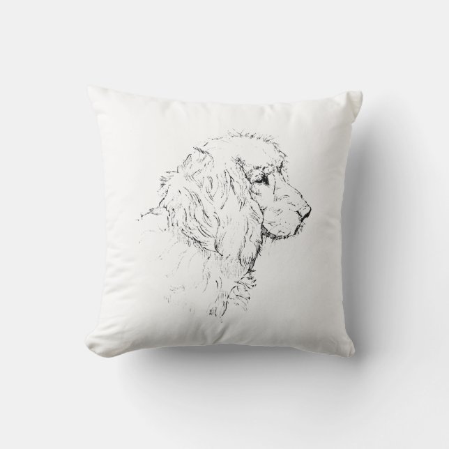 Cocker Spaniel – Minimalist Dog Line Drawing Cushion (Front)