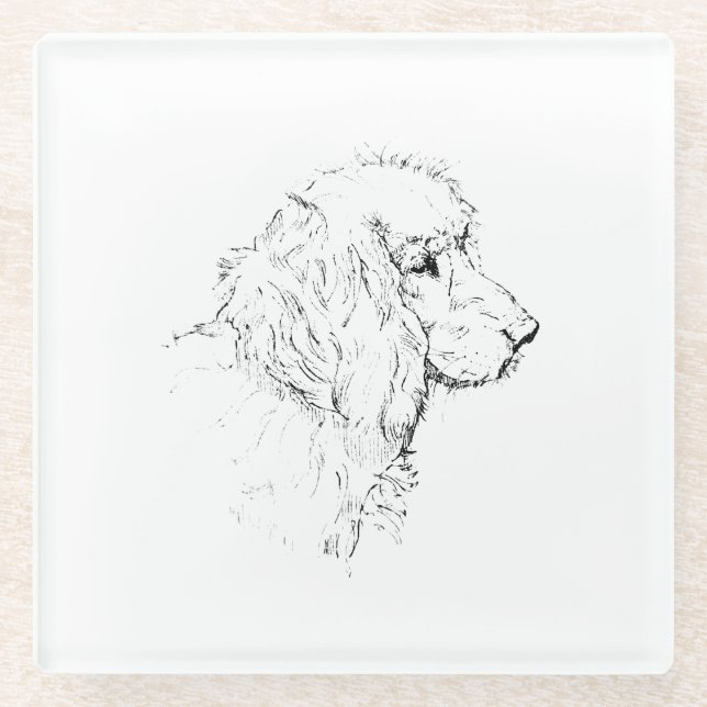 Cocker Spaniel – Minimalist Dog Line Drawing Glass Coaster (Front)